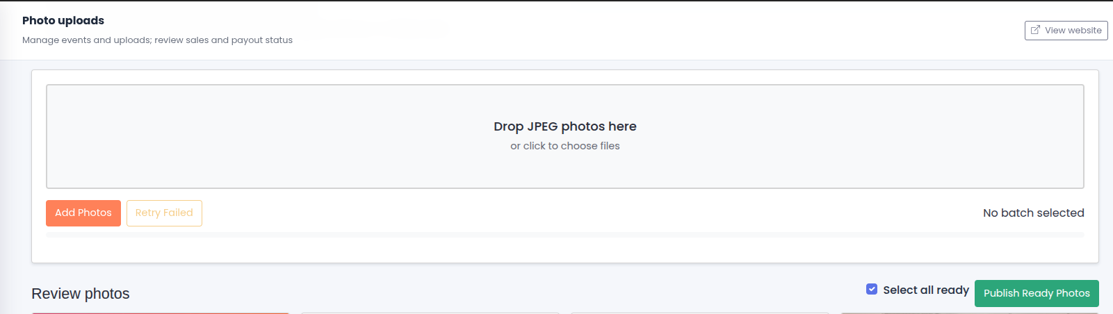 Publish Ready Photos button
